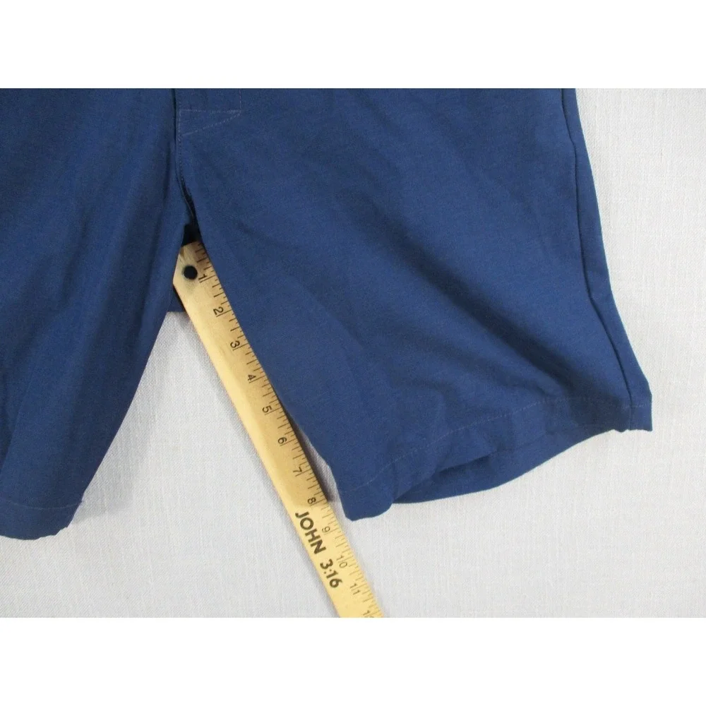Banana‎ Republic Navy Blue Flat Front Cotton Blend Stretch Casual Shorts Size 32